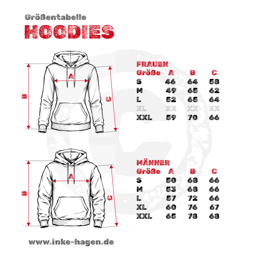 Inke Hagen Größentabelle-Hoodies