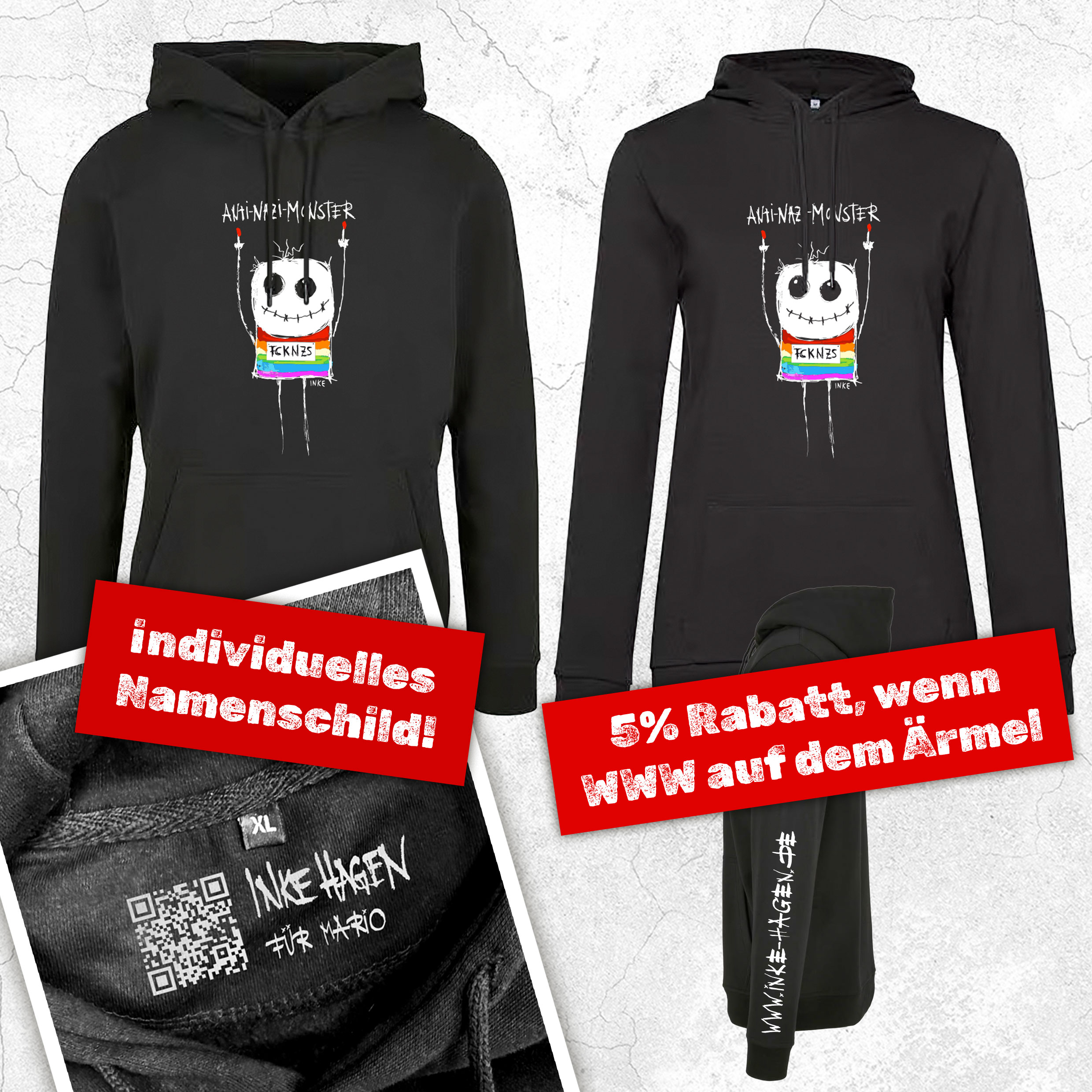 Inke Hagen Monster-Hoodies
