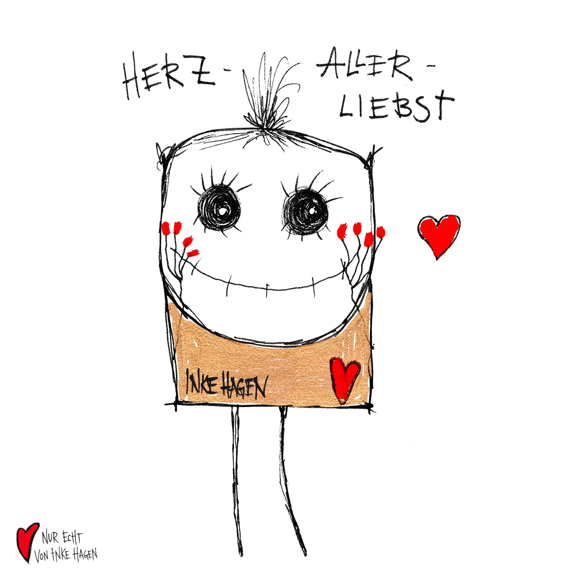 INKE HAGEN · Herz-allerliebst-Monster auf hellem Untergrund